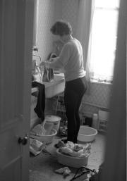 Greta doing the washing