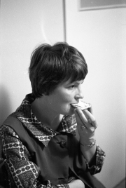 Greta eating a cracker