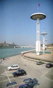 Public swimming pool by the Rhone