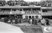 General view of the pits before the race, in front of the Fiat Abarth and Panhard pits
