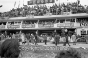 General view of the pits before the race, in front of the Fiat Abarth and Panhard pits