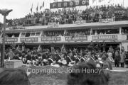 The band in front of the Fiat Abarth pits