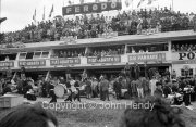 The band in front of the Fiat Abarth pits