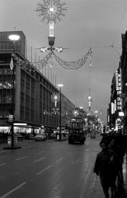 Regent Street decorations at dusk