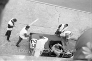 Triumph pit stop #25 Triumph TR4S (Marcel Becquart and Michael Rotschild), driver change