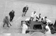 Triumph pit stop #25 Triumph TR4S (Marcel Becquart and Michael Rotschild), bonnet open