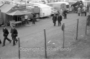 French police walking past the stalls
