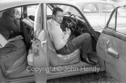 Owen and Bill having a break in the Jaguar