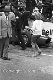 Young lady in the pits after the race