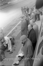 Formula 1 - BRM pits - Alfred Owen and Tony Brooks.