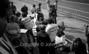 F1 - #24 Hesketh-Cosworth 308 (James Hunt) in the pits, with Lord Hesketh