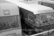 Stirling Moss in his transporter