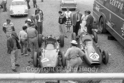 Formula 1 - CentroSud team - #16 Cooper T51 - Climax (Gino Munaron) and #17 Jack Brabham&apos;s 2.7-litre Cooper-Climax raced at Indianapolis in 1961 and demonstrated at Silverstone