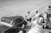 Touring cars - #31 Ford Zephyr (DB Haynes), with Nixon, Moss and co in the pits