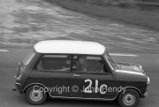 Team #21 Mini 7 Club A, Car C - Cooper-Mini 997cc John Whitmore/Steve McQueen pulling away