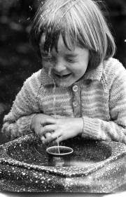 Simon at a drinking fountain
