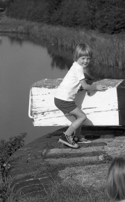 Simon working the lock gates