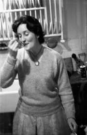 Min (Rosemary Harvey) and cream
