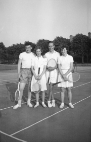 John on a tennis court
