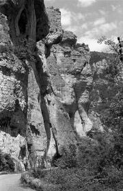 Cliffs overlooking the road