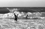 Swimming in the waves