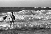 Lady in bikini and bathing cap