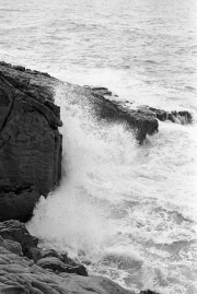 Waves breaking on the rocks