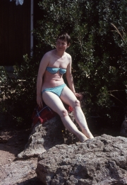 Greta in spotted bikini