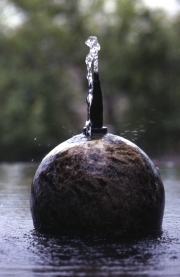 Close-up on Cannonball Fountain on Viale Della Trinita Del Monte