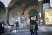 Remains of riot outside Accademia