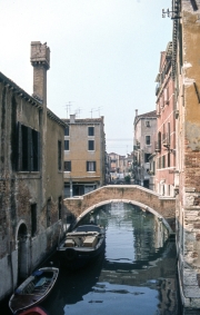 Canal view with brick bridge