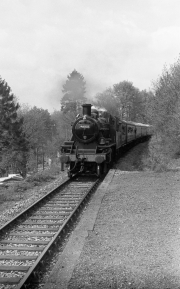 Train arriving at Northwood Halt