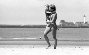 Mother and child on the beach
