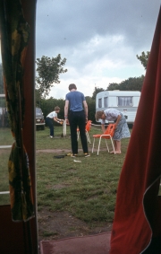 Setting up the tennis net
