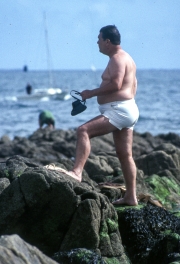 Fat frenchman on the rocks