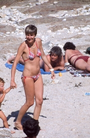 Girl in tartan bikini