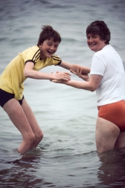Greta and Simon in the sea