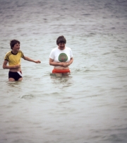 Greta and Simon in the sea