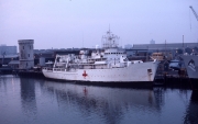Hospital ship in harbour (post Falklands)
