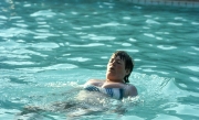 Greta in the pool