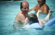 John and Greta in the pool