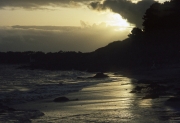 Sunset of the beach at Pointe St Gilles
