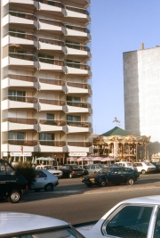 Roundabout on the sea front, and apartments