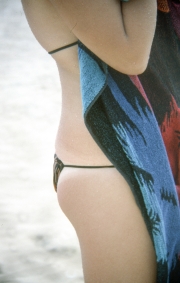 Brief black bikini bottom
