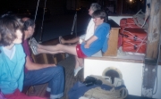 Simon and Greta on the boat back to Port Grimaud
