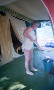 Greta cleaning