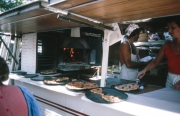 St Tropez market, pizza stall