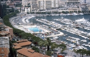 Monte Carlo habour and marina, the swimming pool complex on the F1 circuit
