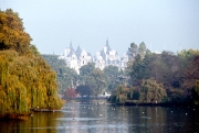 Whitehall across St James&apos; Park lake