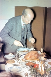 Dad carving the Christmas turkey
